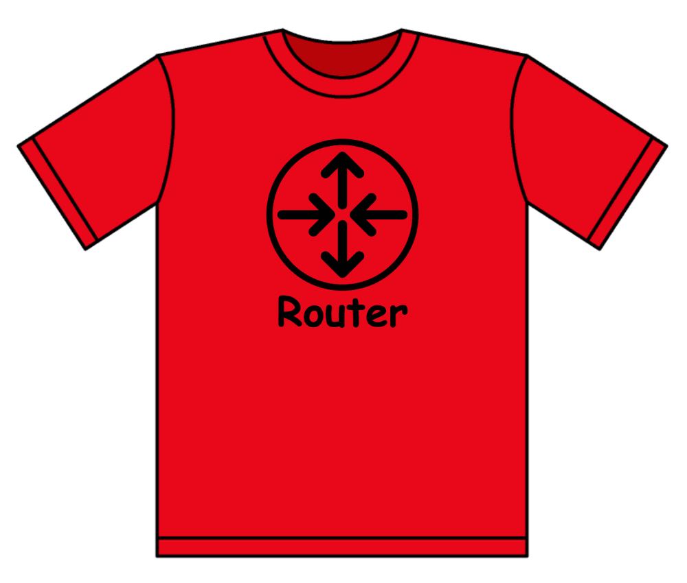 Routerの絵が描かれたTシャツ